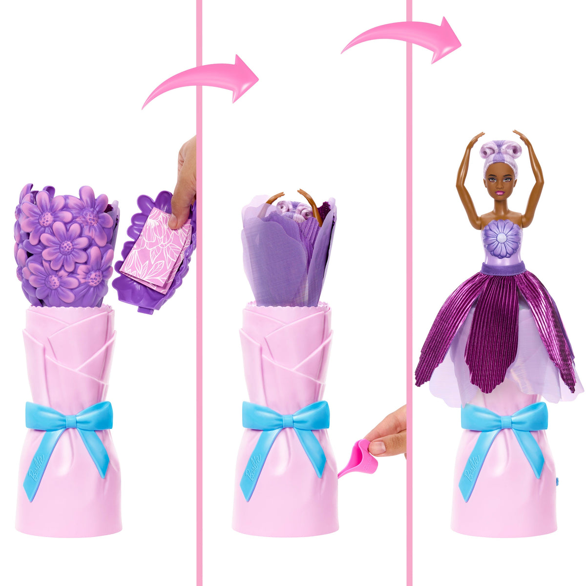 Barbie Petal Pop Flower Doll Purple Daisy JMF58 Brand Mattel