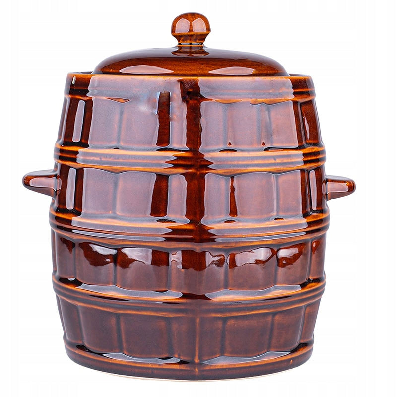 Barrel Krystynka ceramic brown 12 l with lid Manufacturer code 050200395