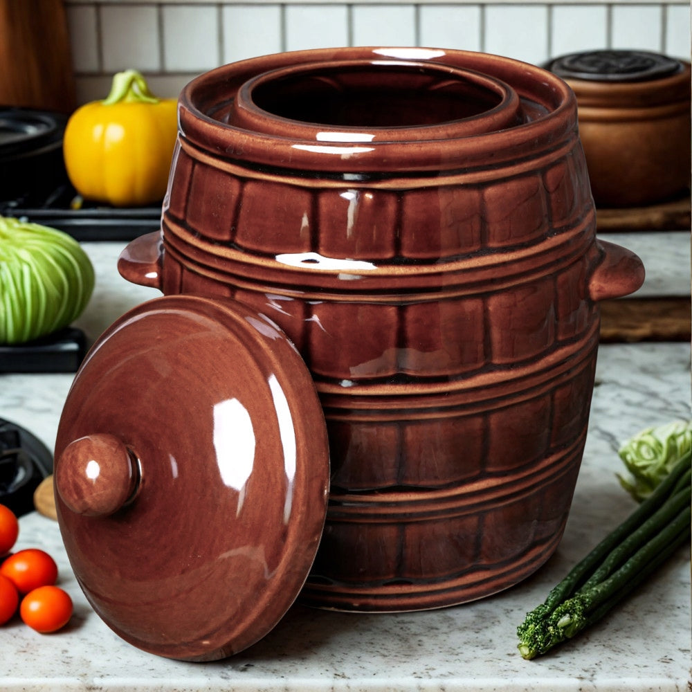 Barrel for pickling cabbage, cucumbers 8L hermetic + pressure stone. Manufacturer code BK8LZK
