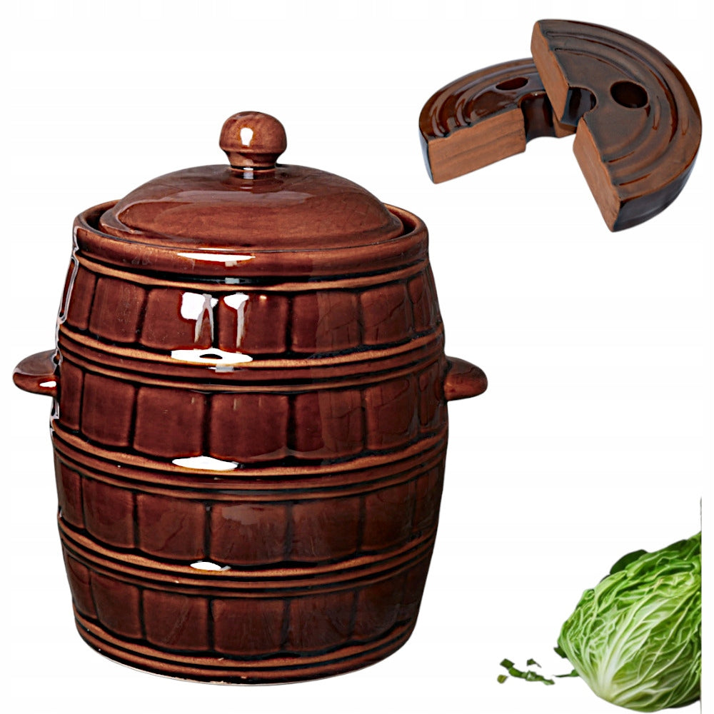 Barrel for pickling cabbage, cucumbers 8L hermetic + pressure stone.