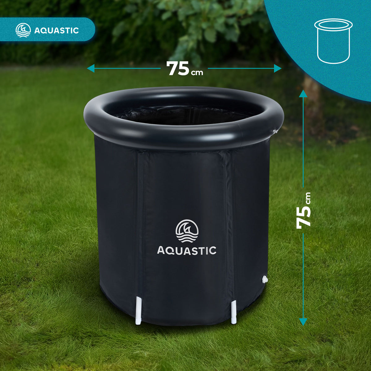 Barrel for walrusing ice bath large AQUASTIC Yeti black easy installation Manufacturer code Yeti AQS-B4C001-BK