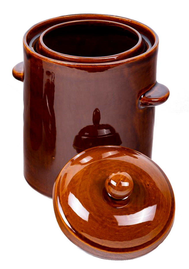 Barrel pot 5L cabbage pickling small salt cucumbers hermetic STONEWARE Manufacturer code Kamionka 5L z kołnierzem Hompack24