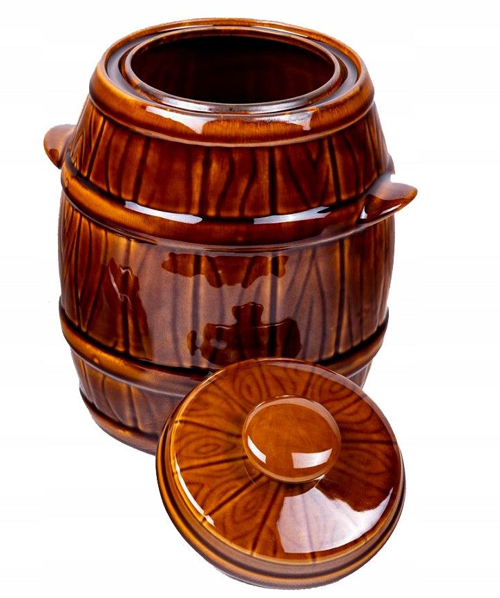 Barrel pot for pickling cabbage, 3.5L, stoneware Color brown