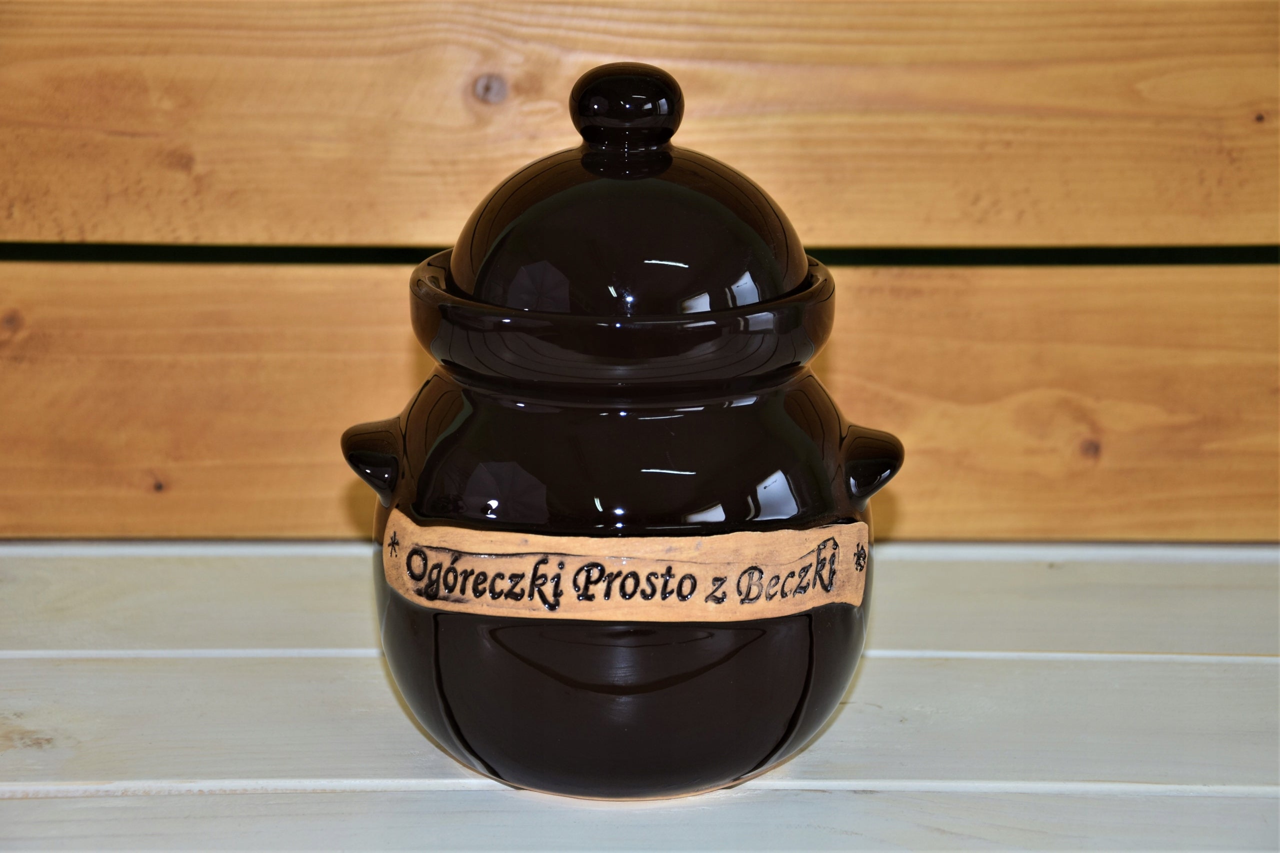 Barrel pot for pickling cucumbers, ceramics, Bolesławiec, 1.7L EAN (GTIN) 5904094473410