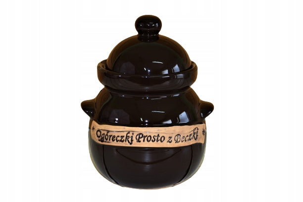 Barrel pot for pickling cucumbers, ceramics, Bolesławiec, 1.7L