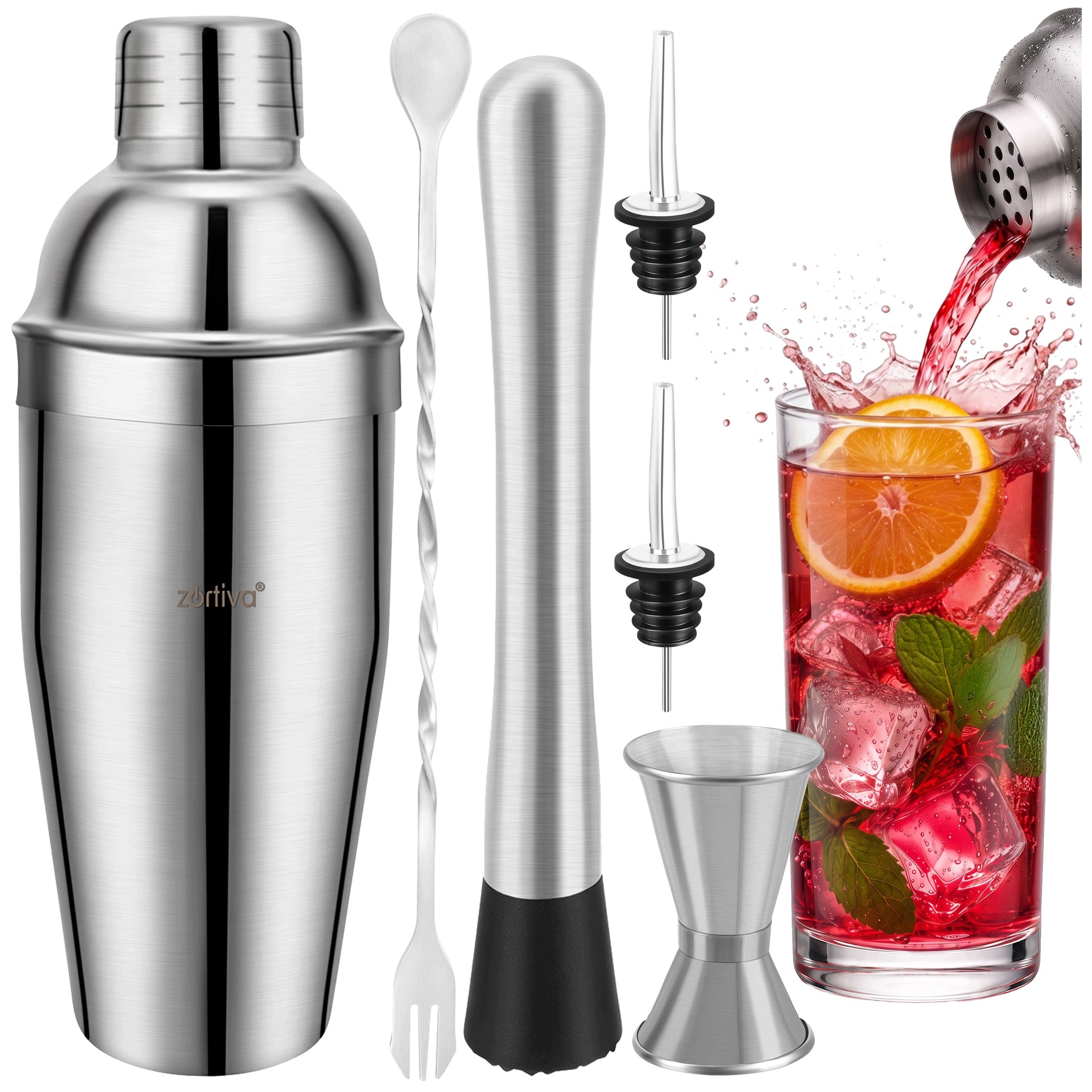 Bartending Set for Cocktail Drinks Shaker 700ml Professional 6in1 Gift