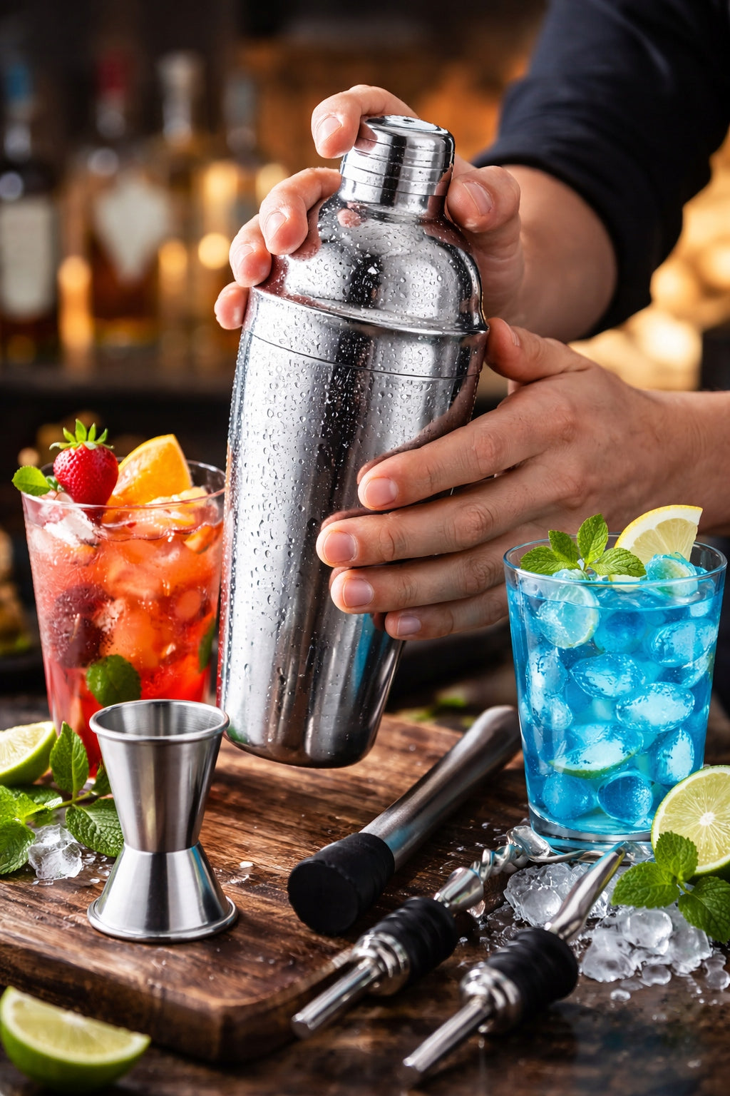 Bartending Set for Drink Shaker 700ml Sheiker Accessories Steel 6 Elements Manufacturer code ZESTAW BARMAŃSKI 6 SZT