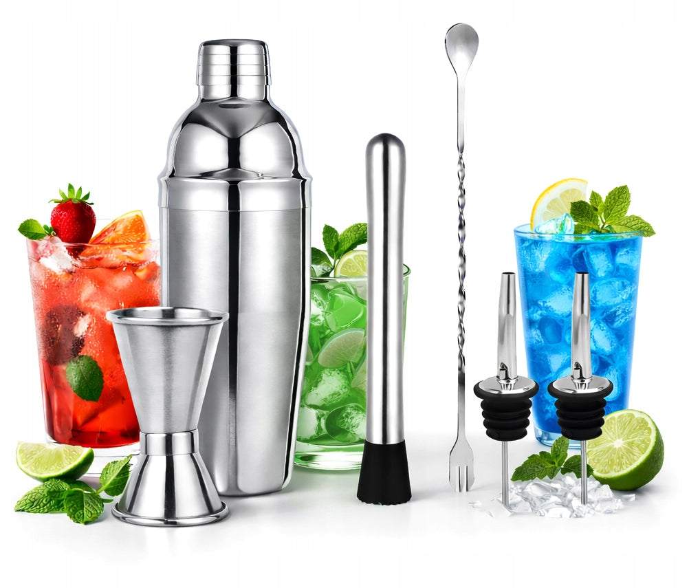 Bartending Set for Drink Shaker 700ml Sheiker Accessories Steel 6 Elements