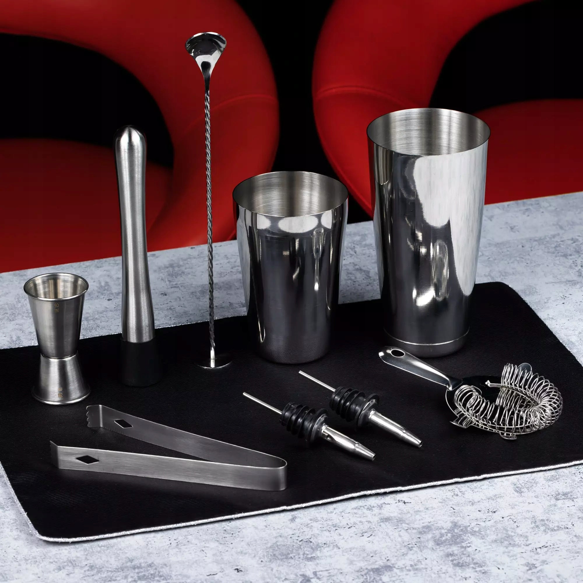 Bartending set 9 elements, steel KINGHoff Manufacturer Kinghoff