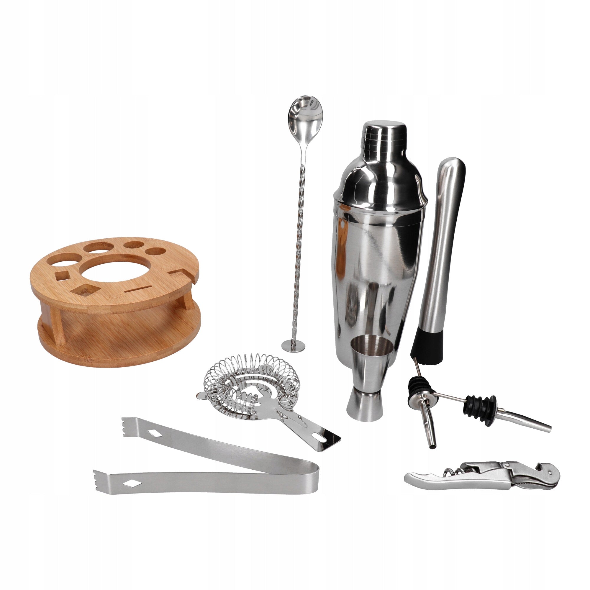 Bartending set for drinks:shaker,dispenser, pourer,tongs,gift,10 el