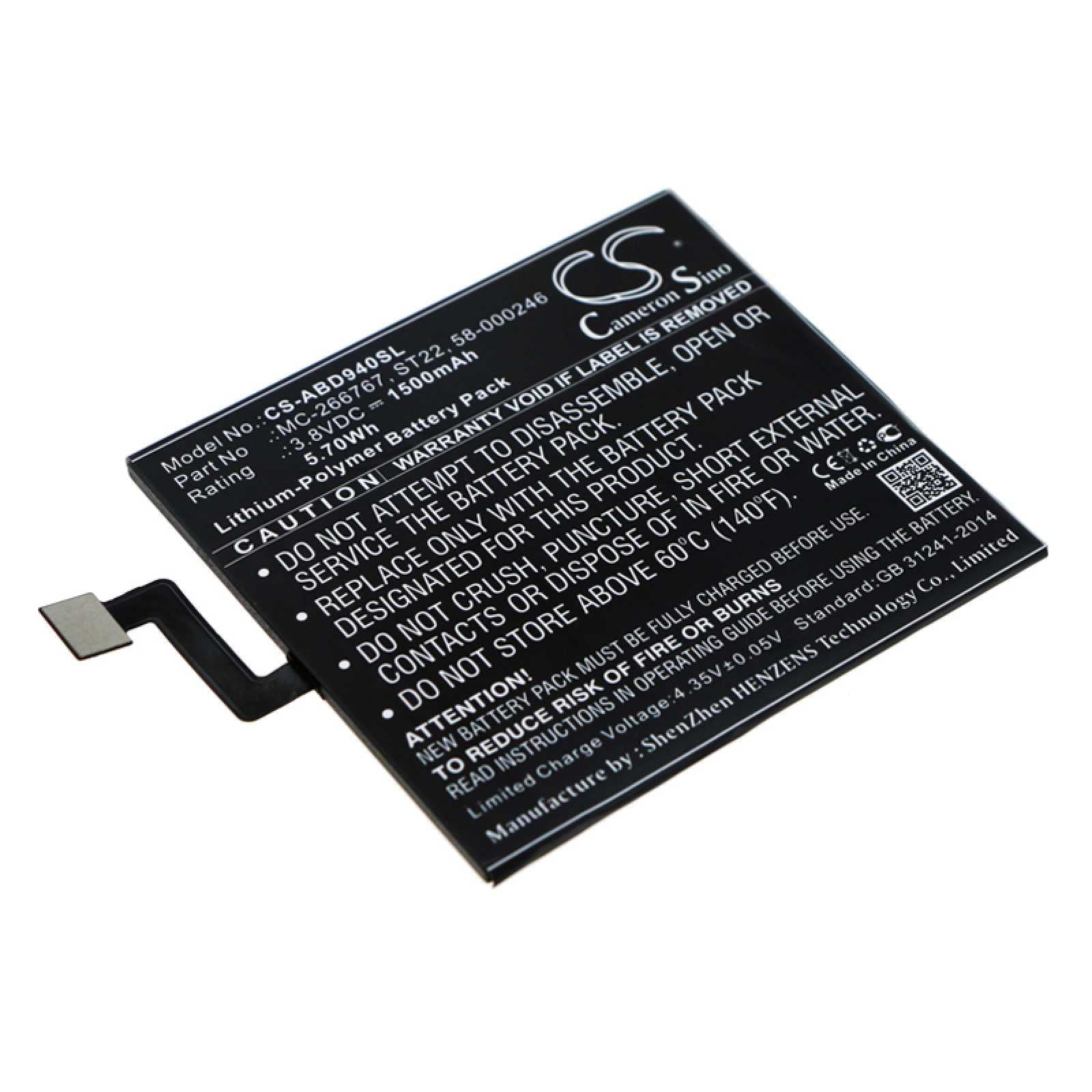 Baterie Cameron Sino CS-ABD940SL, 3.8V, Li-Polymer, 1500mAh / 5.70Wh