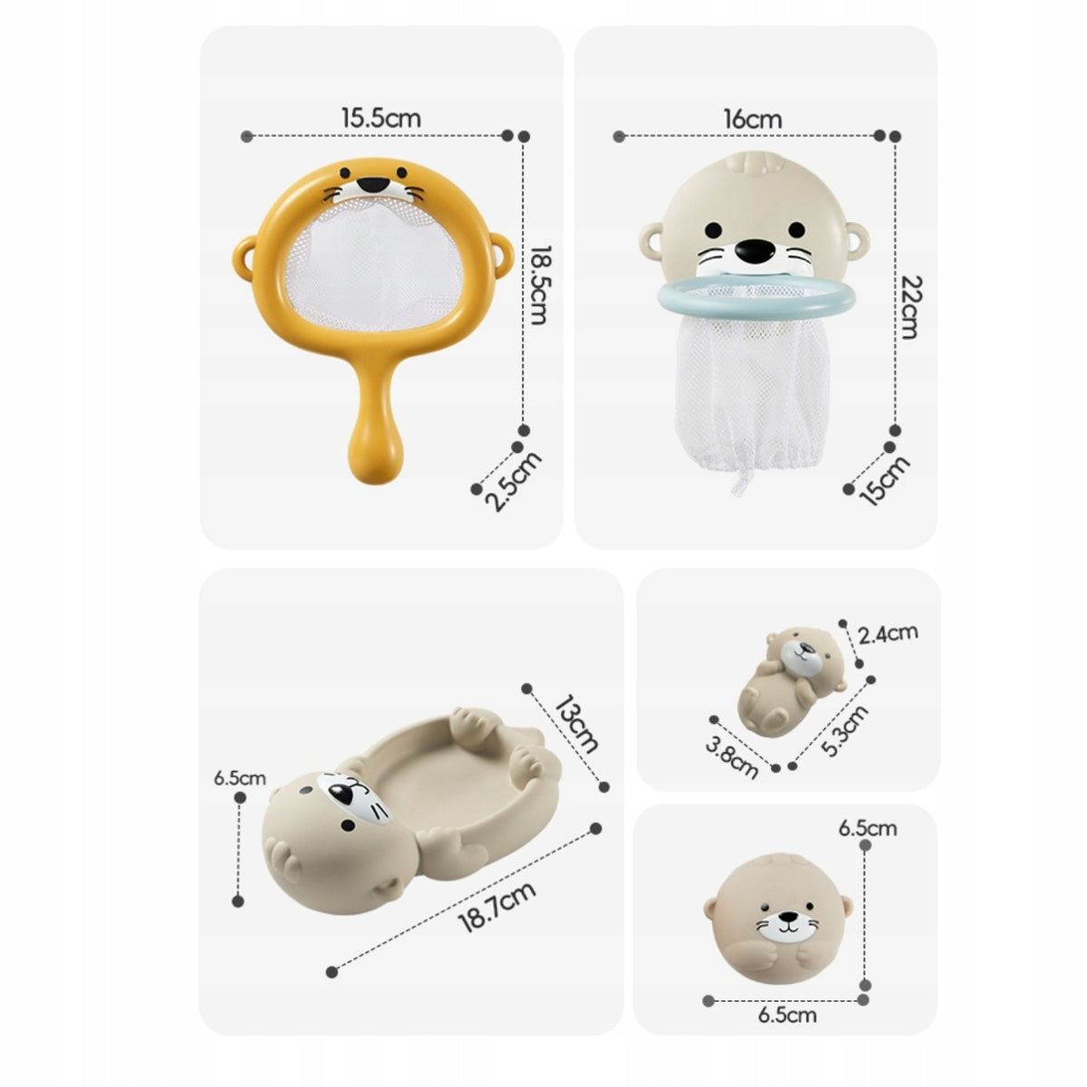 Bath Toys for Kids Set Family Otter Balls Basket Strainer 8 Pcs Manufacturer code Zabawki do Kąpieli 7542