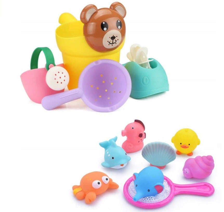 Bath toys for children watering can fountain bucket bear 12 el.