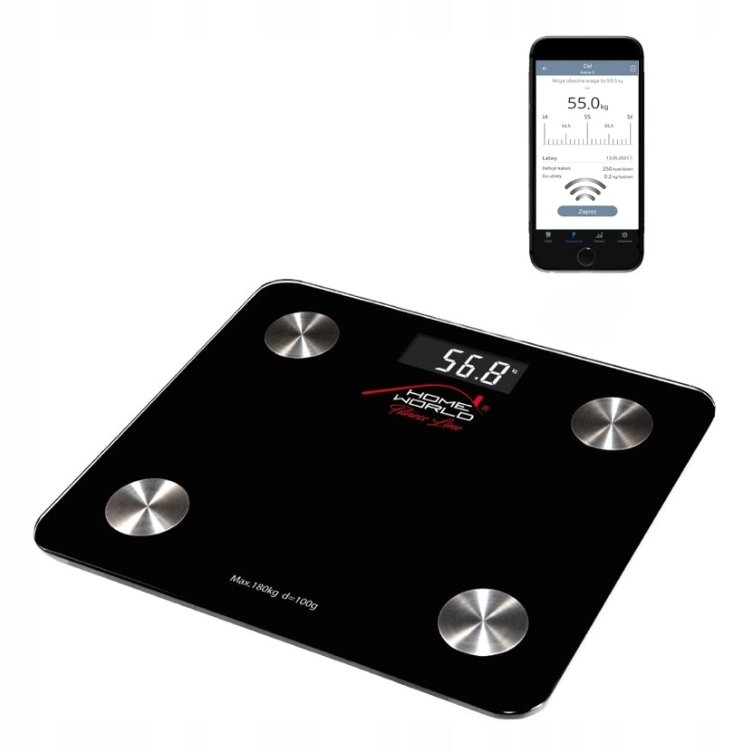 Bathroom Analytical Scale Examines Body Mass Composition 180g Glass BLUETOOTH Manufacturer code HW-FIT001