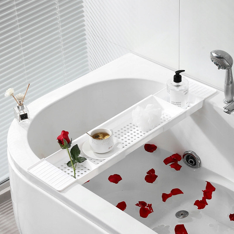Bathroom Bathtub Shelf White Extendable Adjustable v7 Brand R70