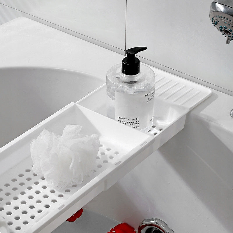 Bathroom Bathtub Shelf White Extendable Adjustable v7 Furniture height 5 cm