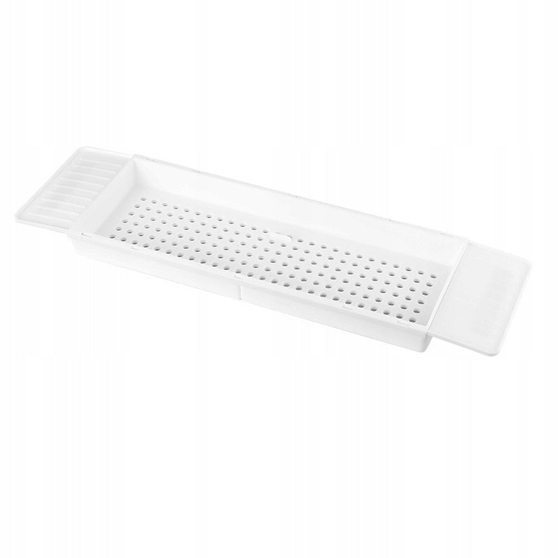 Bathroom Bathtub Shelf White Extendable Adjustable v7