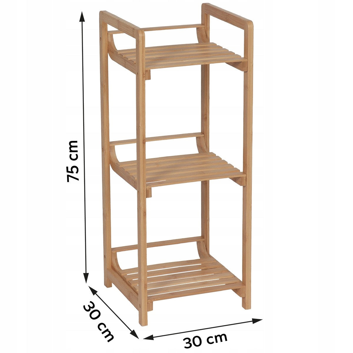 Bathroom Cabinet 3-Tier Bookcase for Cosmetics Bamboo Towels Narrow EAN (GTIN) 3664323181319