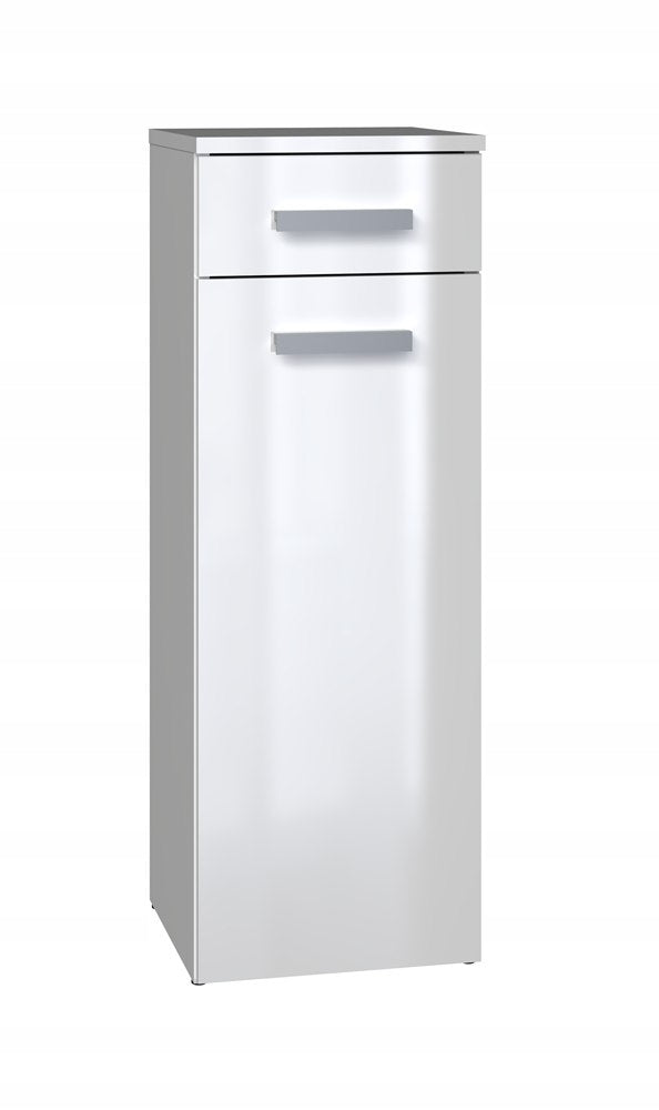 Bathroom Cabinet 30cm White Gloss Standing with Shelf Narrow Post Shelves Manufacturer code Słupek Łazienkowy Stojący Do Łazienki Wąski