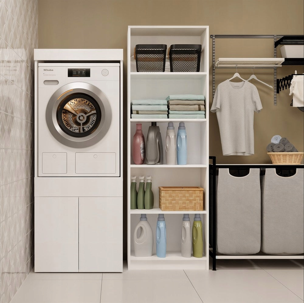 Bathroom Cabinet For Washing Machine Or Dryer FIELD TWIN 1S WHITE Bookcase Drawer Furniture color white