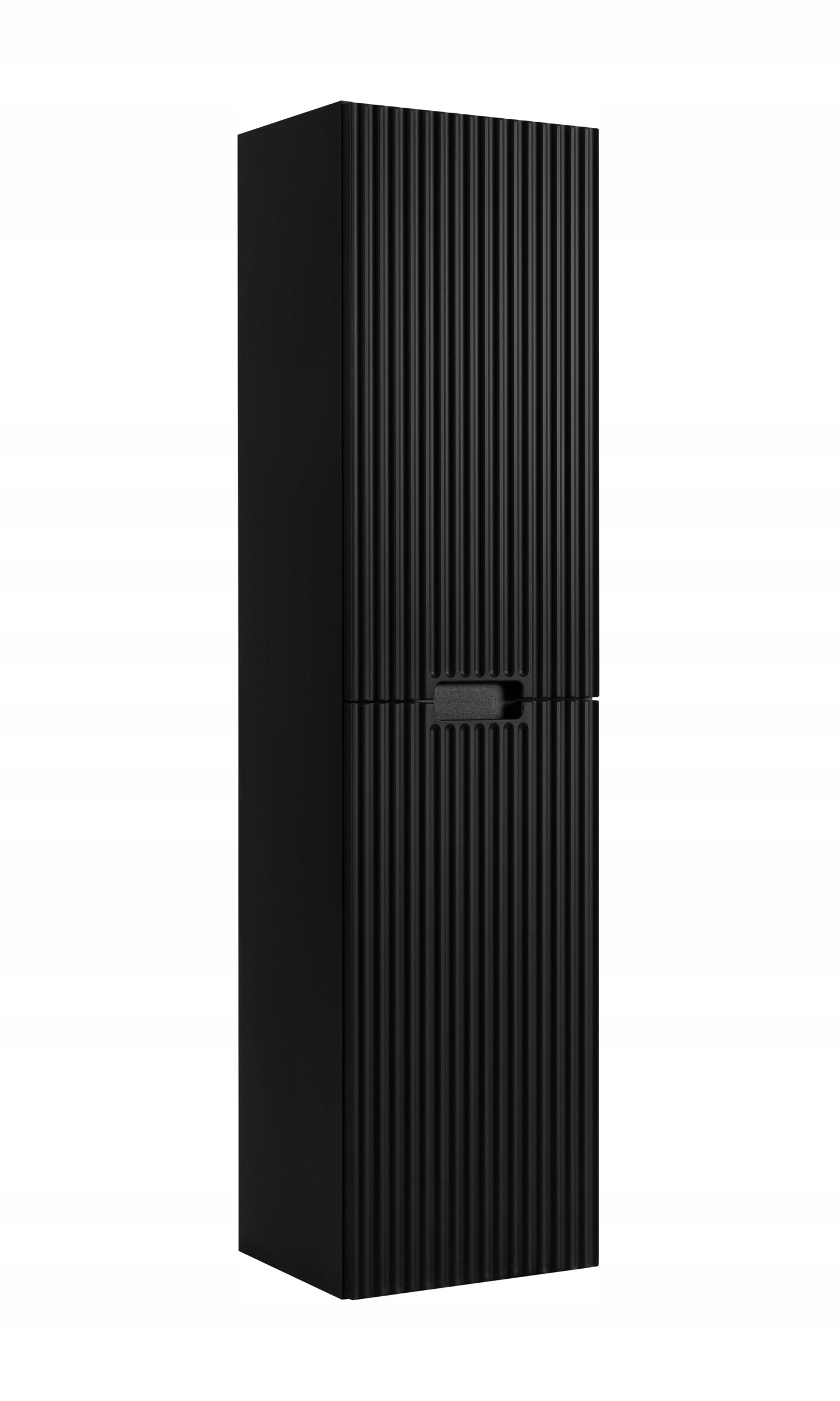 Bathroom Cabinet Hanging Post Black 136 GROOVED MDF Fronts 2x Door Furniture color black