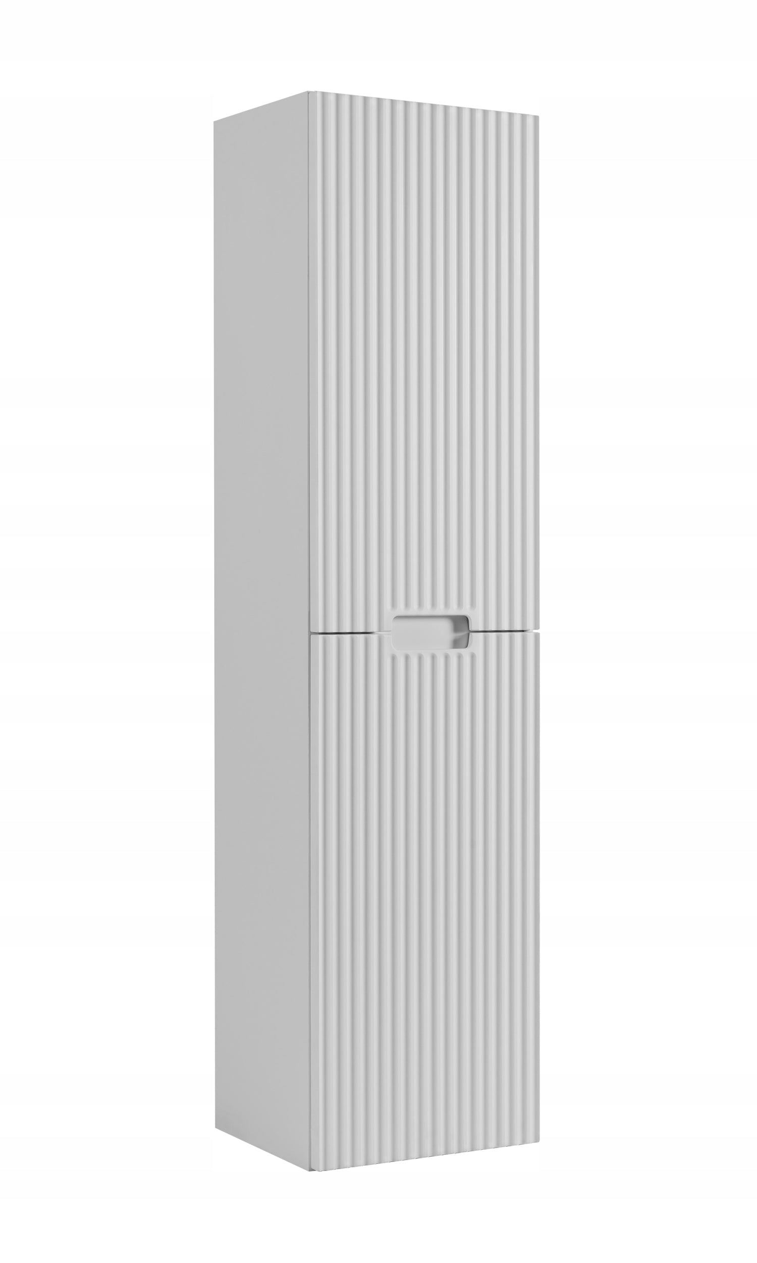 Bathroom Cabinet Hanging Post White 136 Cm GROOVED MDF Fronts 2x Door Furniture color white