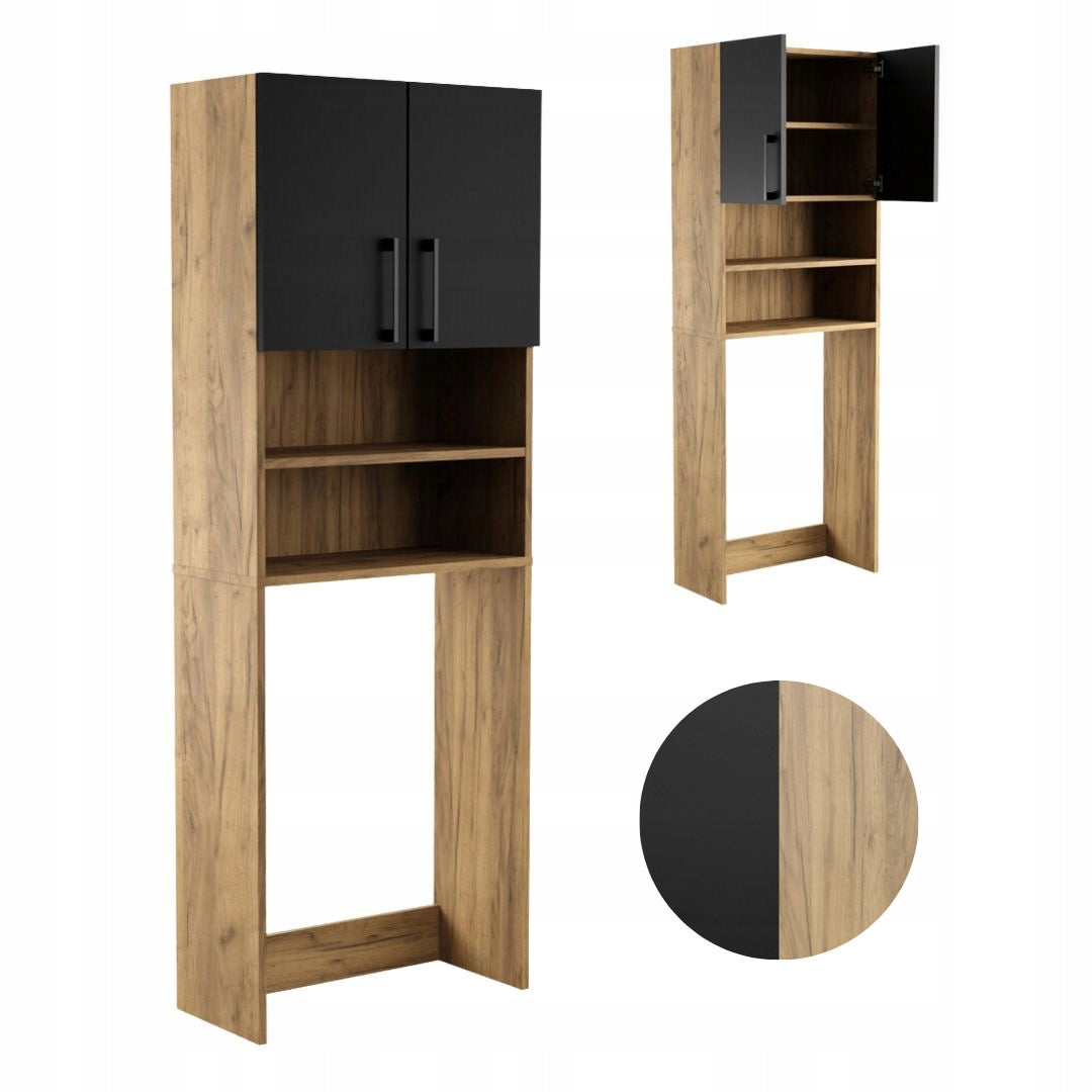 Bathroom Cabinet Over Washing Machine Dryer Post Bookcase Household Appliances Oak Black