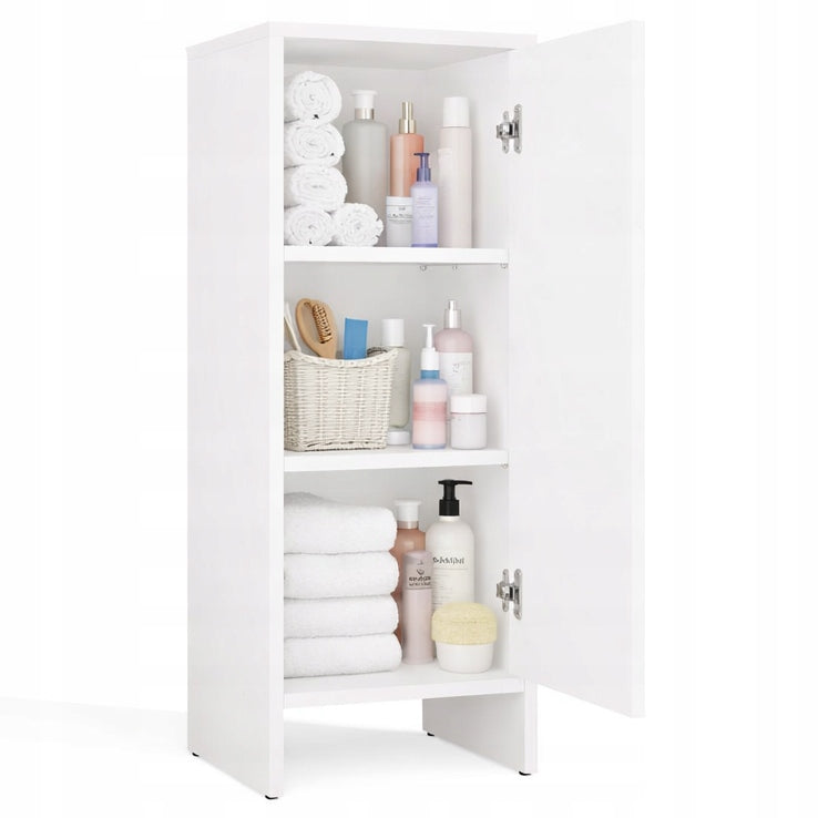 Bathroom Cabinet Standing Narrow 35cm White Bookcase Post Shelves For Bathroom Manufacturer code Stojący Biały Łazienkowy Niski z Półkami