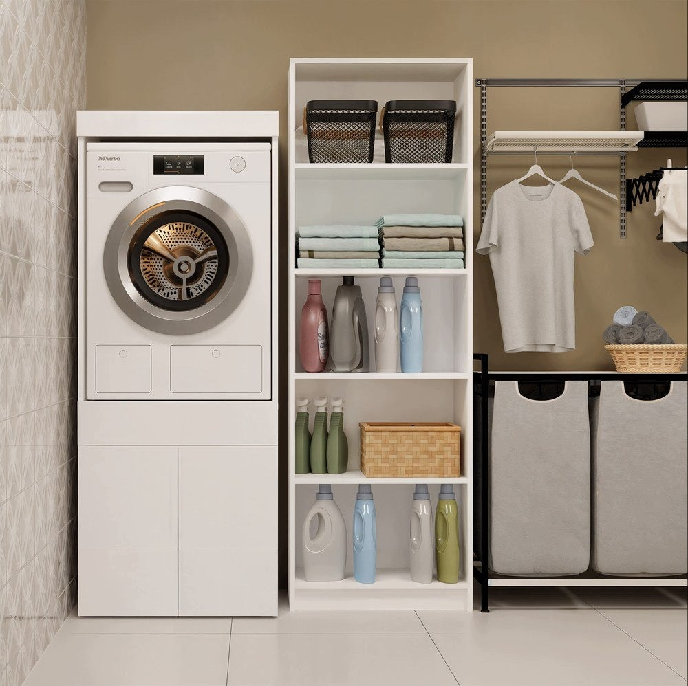 Bathroom Cabinet Washing Machine Dryer 64 Cm White Drawer Storage Rack Packaging status original