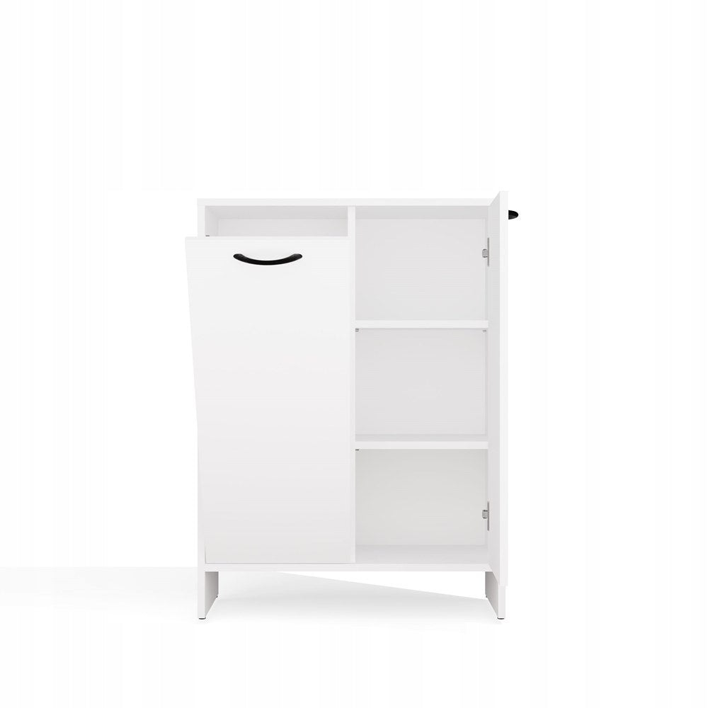 Bathroom Cabinet White Standing with Laundry Basket Bookcase Post White Low Manufacturer code Słupek Łazienkowy Stojący Do Łazienki Kosz