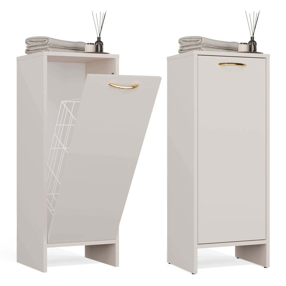 Bathroom Cabinet with Laundry Basket Cashmere 35 cm Bookcase Post for Bathroom