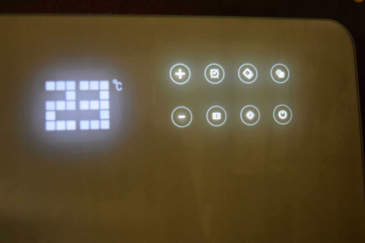 Bathroom Heater Glass Wall Sygonix 2000W 20m² LED Towel Holder Manufacturer code SY-6735642