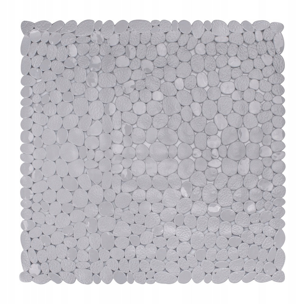 Bathroom Mat Non-Slip PVC Shower 54 x 54cm Suction Cups Grey
