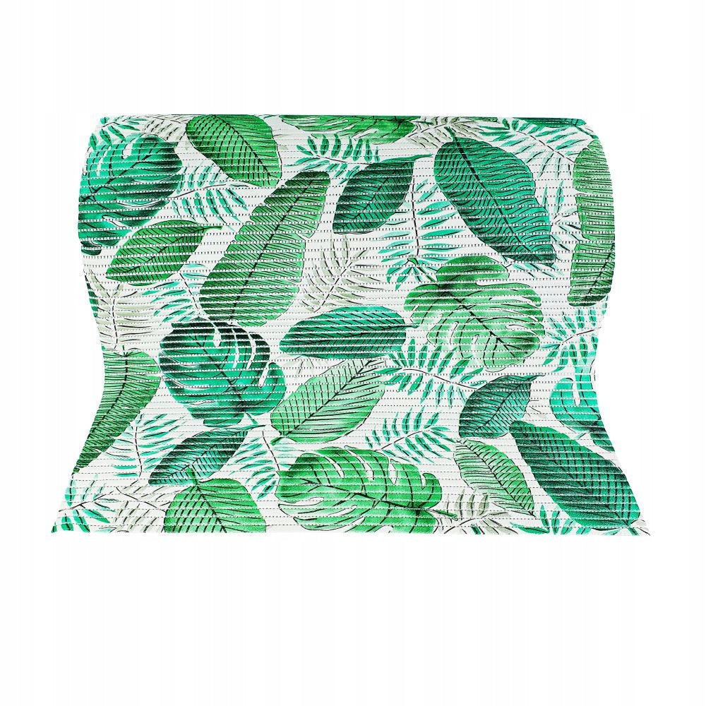 Bathroom Mat Wide 65cm Monster Leaves Green