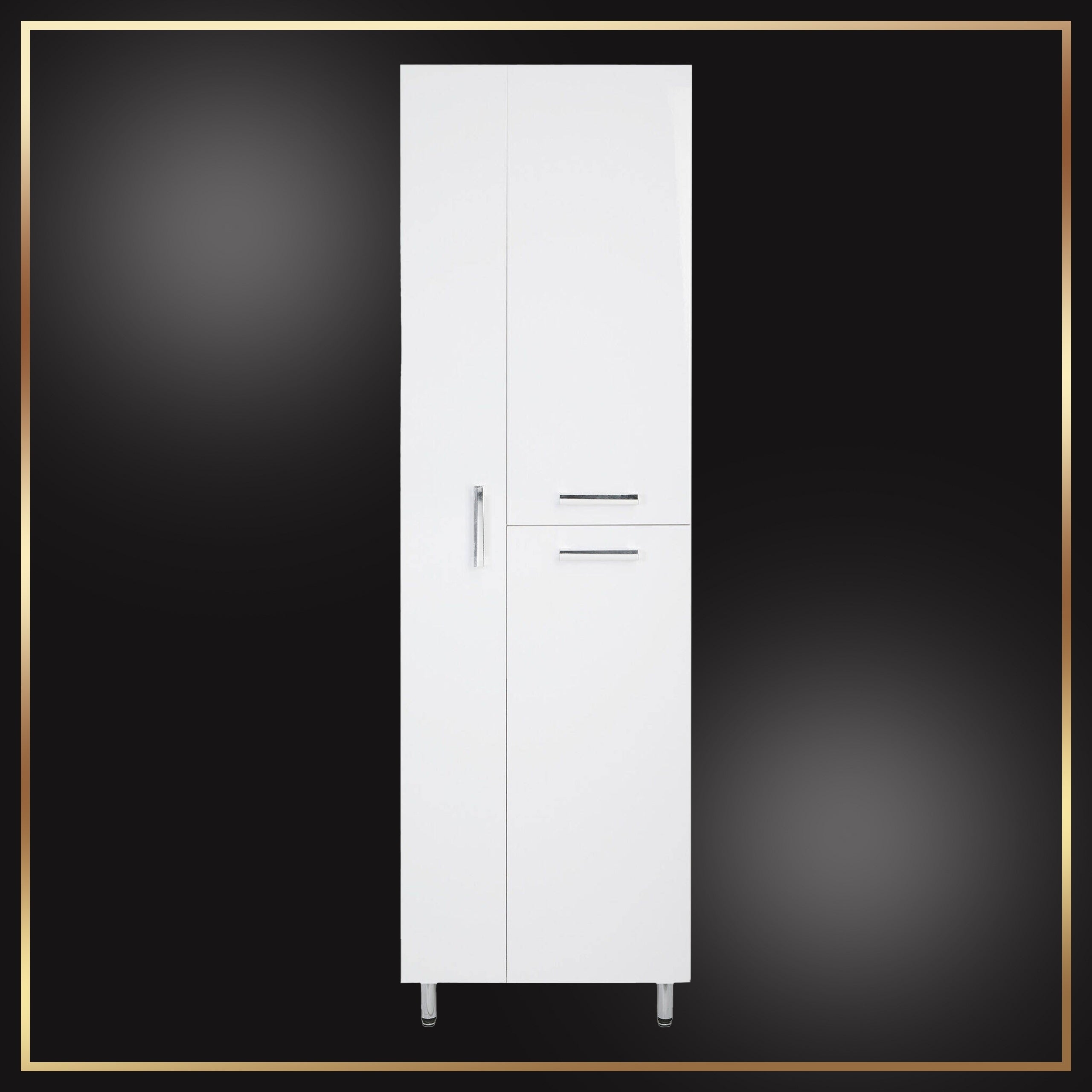 Bathroom Post Bookcase Mop Storage White Front Gloss 55,3 x 35,2 x 180 Brand Stamar