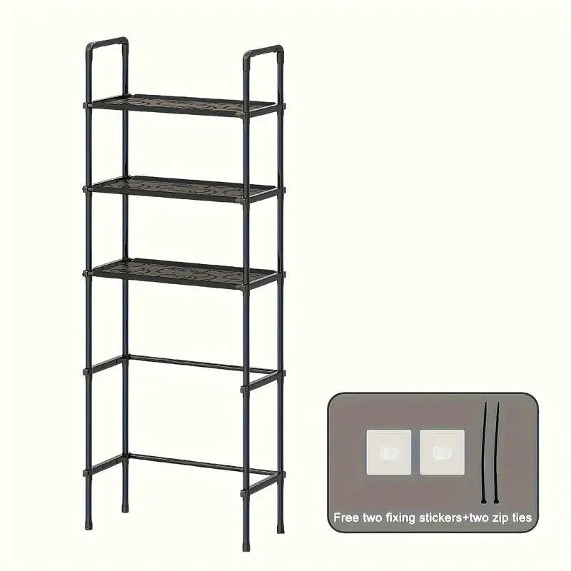 Bathroom Rack Over Toilet Shelf Rack Organizer 3 Level - Black Furniture depth 25 cm