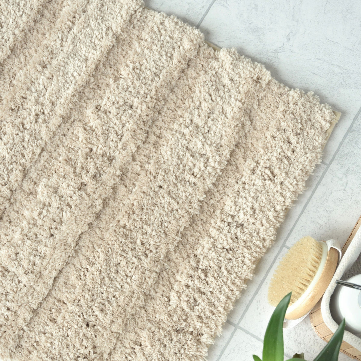 Bathroom Rug Anti-slip Large 60x110cm Beige Soft Fluffy Soft Manufacturer code 507051