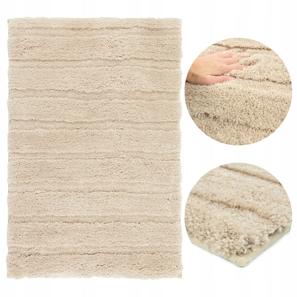 Bathroom Rug Anti-slip Large 60x110cm Beige Soft Fluffy Soft
