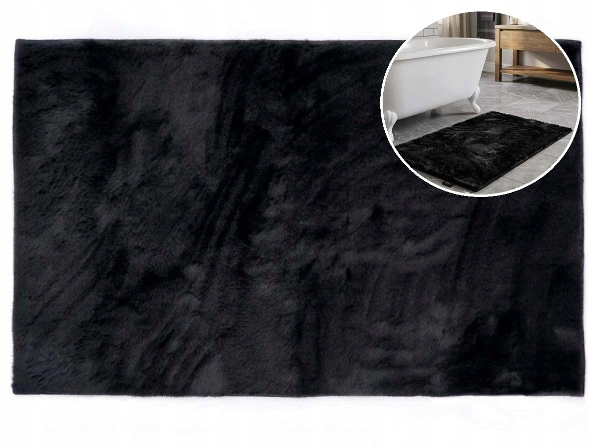 Bathroom Rug Anti-slip Soft Rabbit Black 80x120 cm Bella