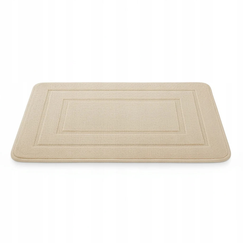 Bathroom Rug Beige 50x80 cm Decorative Rubber Bottom Anti-Slip