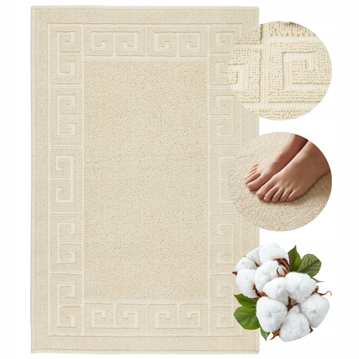 Bathroom Rug Cotton Egyptian Hotel Anti Slip Cotton 50x80 Packaging status original