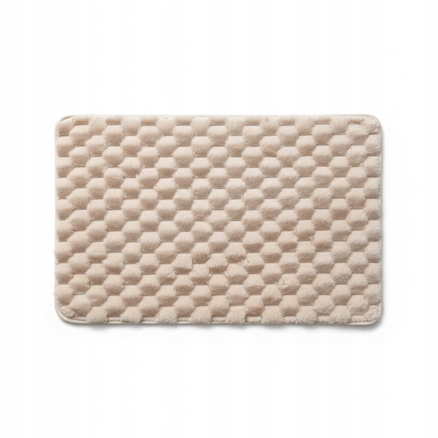 Bathroom Rug Cream 50x80 cm Decorative Rubber Bottom Soft for Home