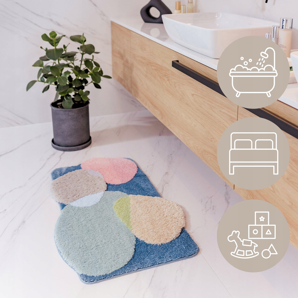 Bathroom Rug Large Anti-slip 60x100cm Can Wash Fluffy Soft EAN (GTIN) 5904024203698