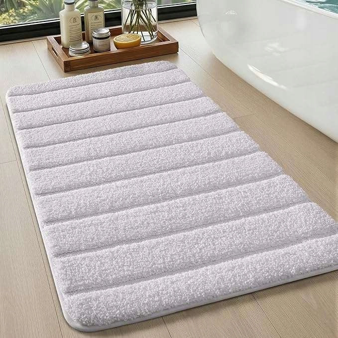 Bathroom Rug Mat 61 x 92 cm Non-Slip Quick Drying White