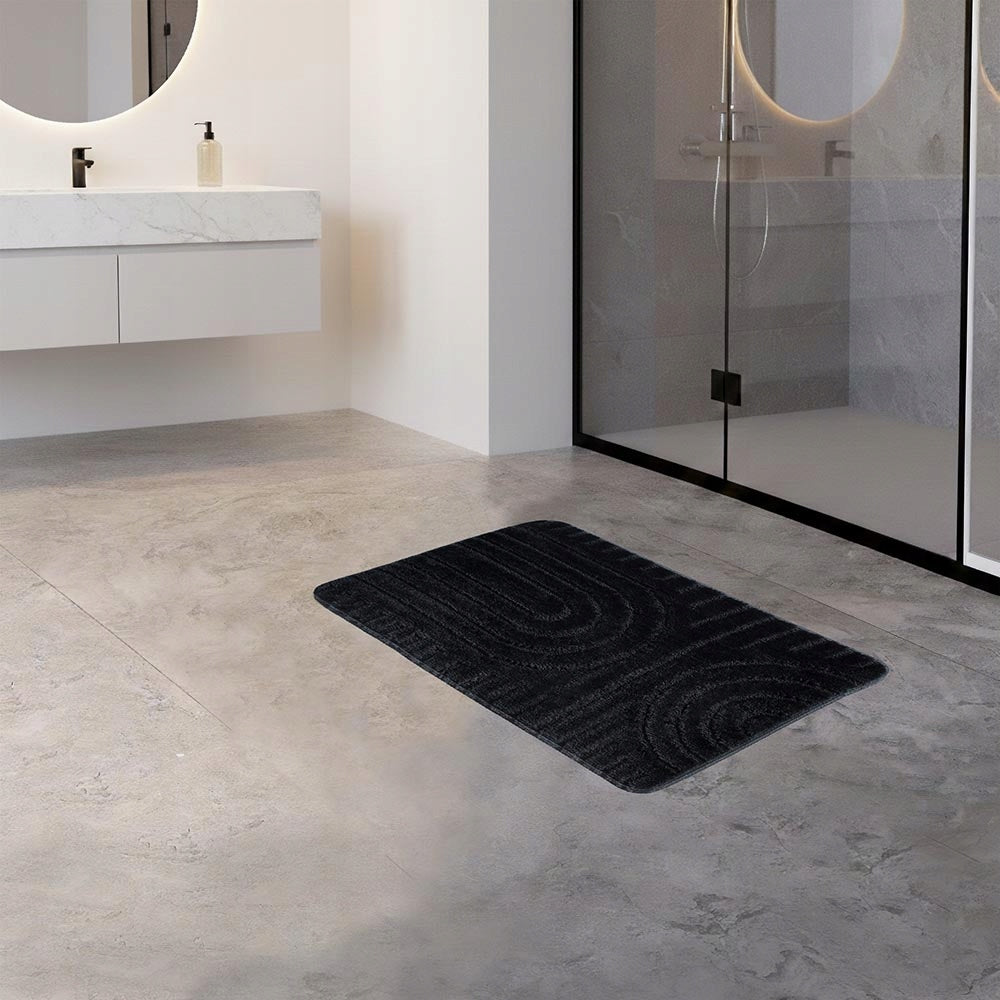 Bathroom Rug Non-slip 40x60cm Microfiber Black Soft Smooth Manufacturer code ROD4094