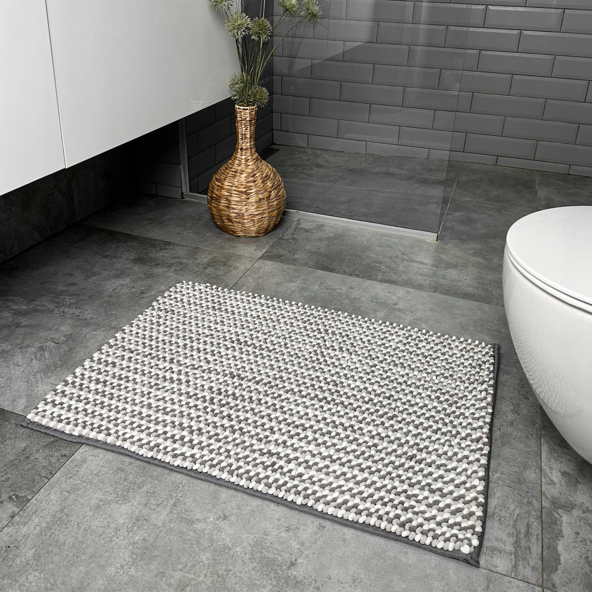 Bathroom Rug Non-slip Soft 50x80 DarianA Melody Grey Absorbent Manufacturer code 1000010326