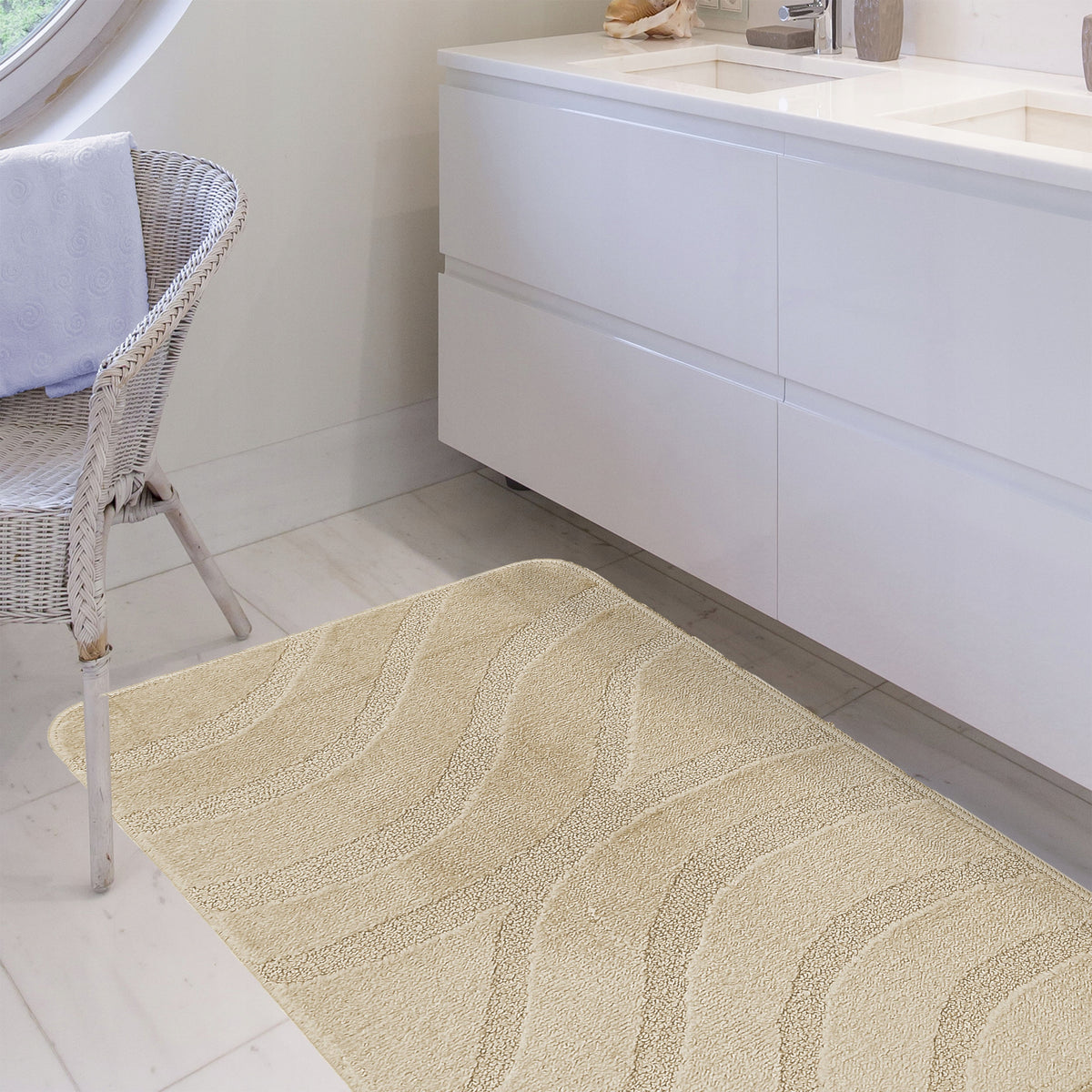 Bathroom Rugs Beige Set 2 Piece Non-Slip Washable Manufacturer code MONTU-SYMP-BEIGE