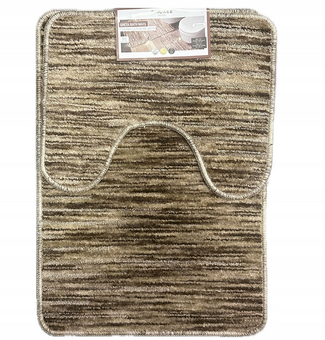 Bathroom Rugs Non-Slip 2pcs 50 x 70 cm / 50 x 40 cm brown