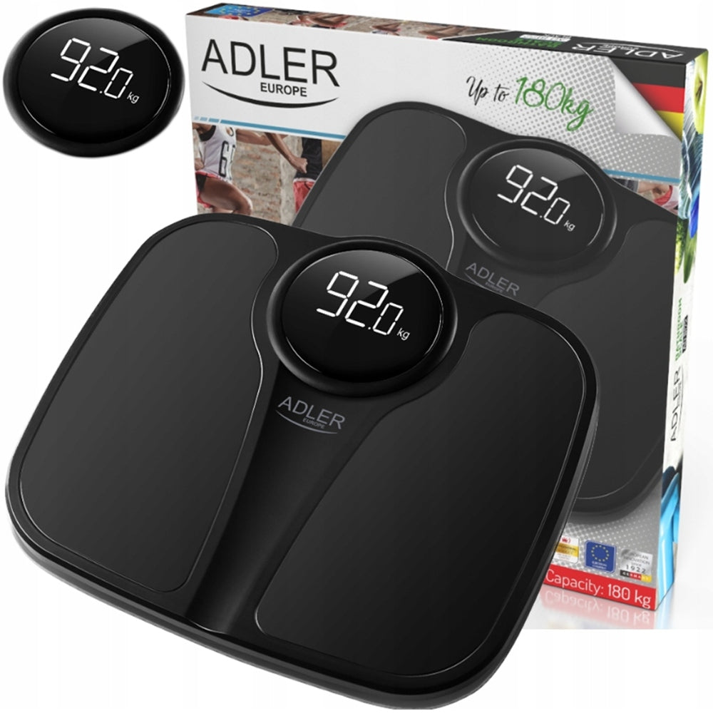 Bathroom Scale AD 8172 Black - 180kg, Accurate, LED, Automatic