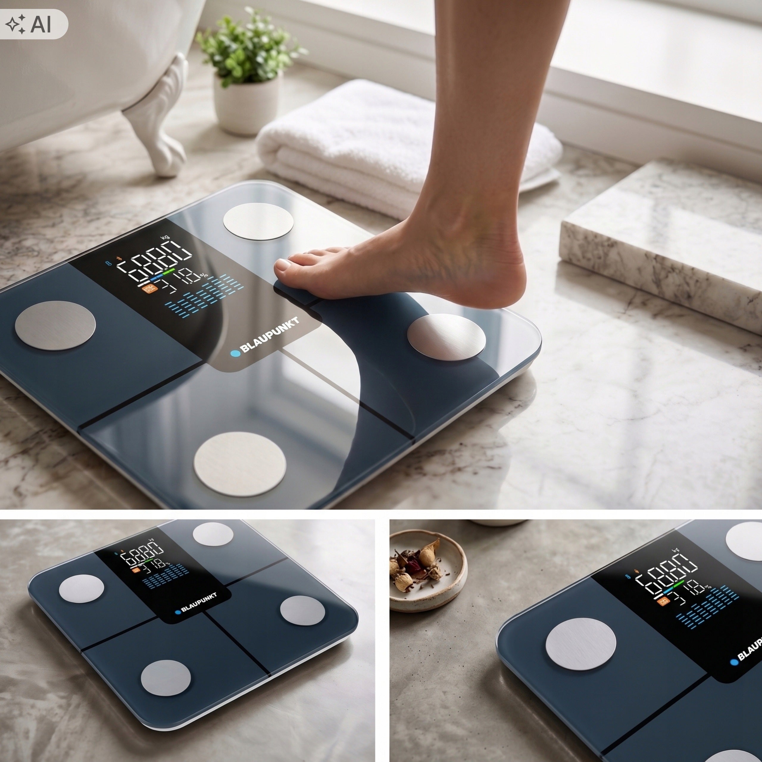 Bathroom Scale APP Intelligent Analytical Bluetooth Blaupunkt Manufacturer code AGDBLBS017